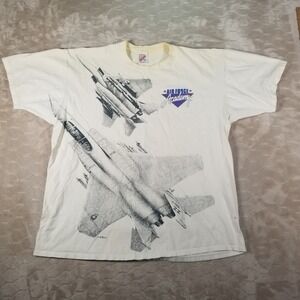VTG 90's USAFA Air Force Academy AOP All Over Print Shirt Sz XL STAINED Look